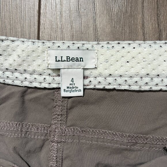 LL Bean Water-Repellent Comfort Trail Pants Mid Rise Straight Leg Size 4 Petite - Picture 3 of 4